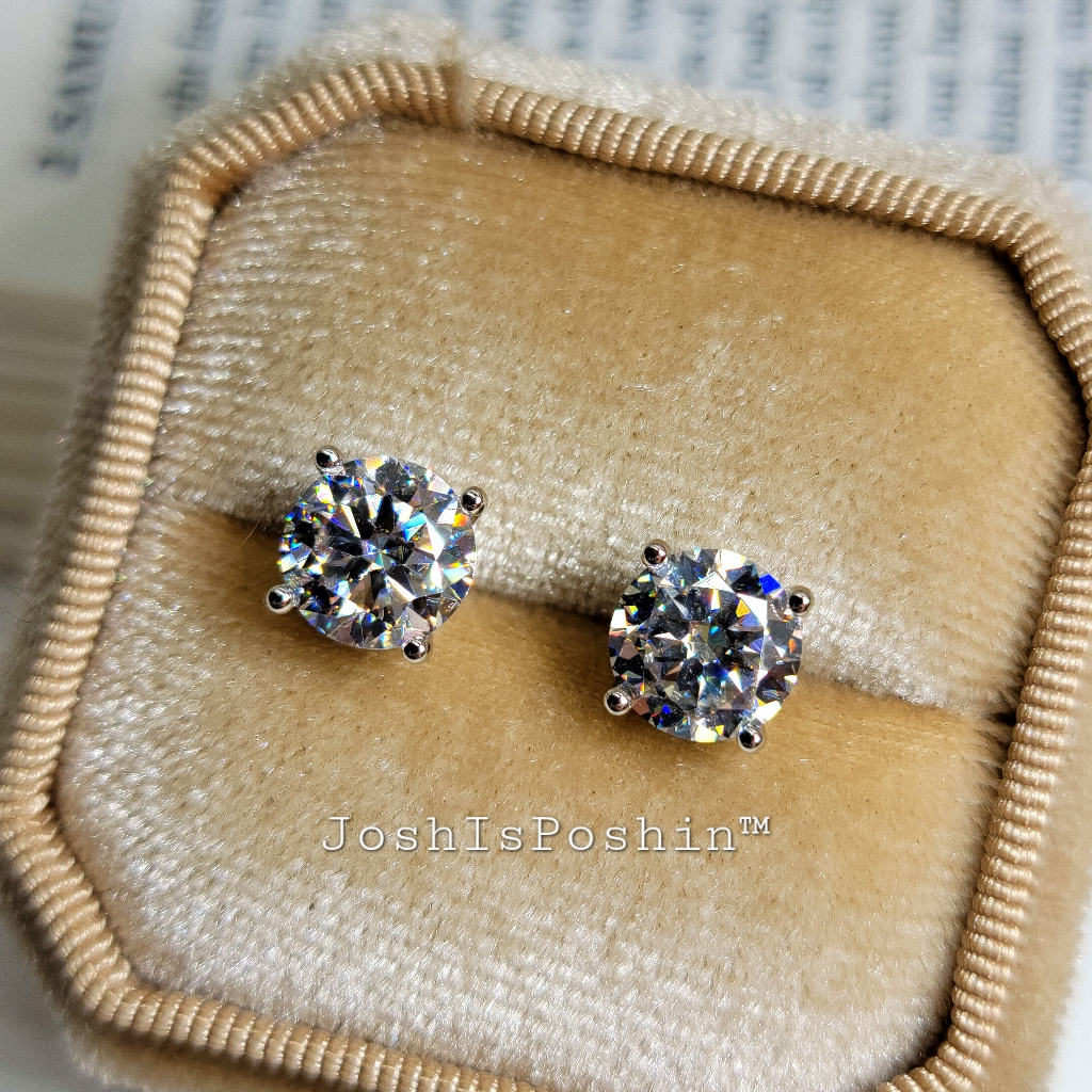 4ct. T.W. Moissanite Stud Earrings Scrollwork In 925 Sterling Silver